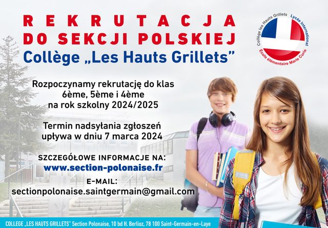 Rekrutacja do Sekcji Polskiej – Collège